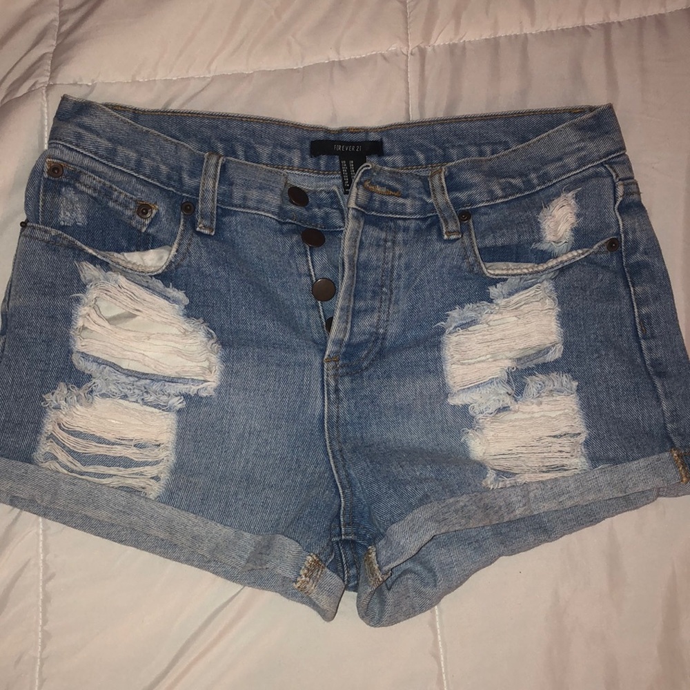 high waisted jean shorts